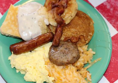 Hazel's Nook Breakfast Buffet Sausage and Scrambled Eggs